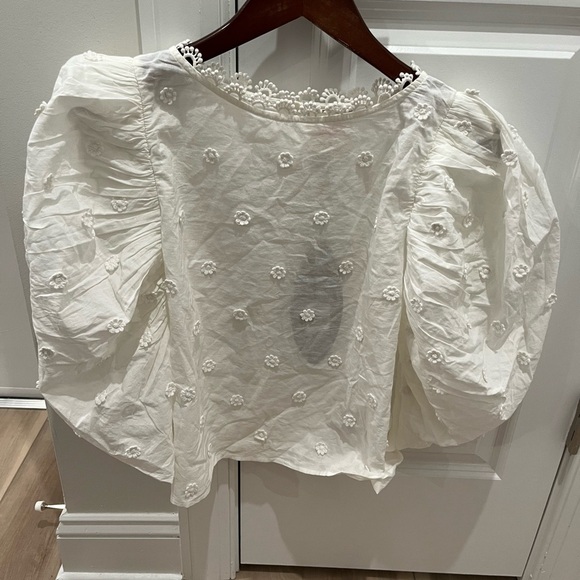 NWT Off-White 3d Flowers Cotton Blouse S - Picture 6 of 8